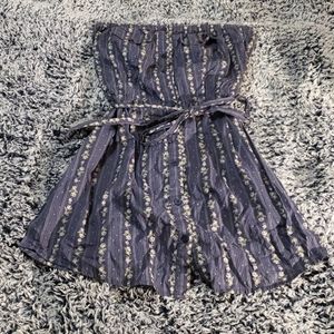 Heritage 1981 button up flower strapless dress